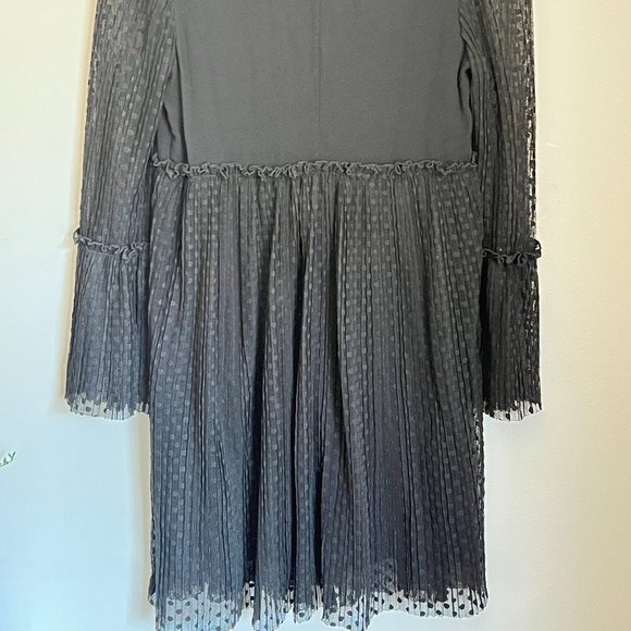 Maje Black Lace Polka Dot Bell Sleeve Dress - Picture 10 of 13